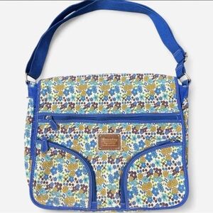 Vintage Union Bay Blue Floral Messenger Bag